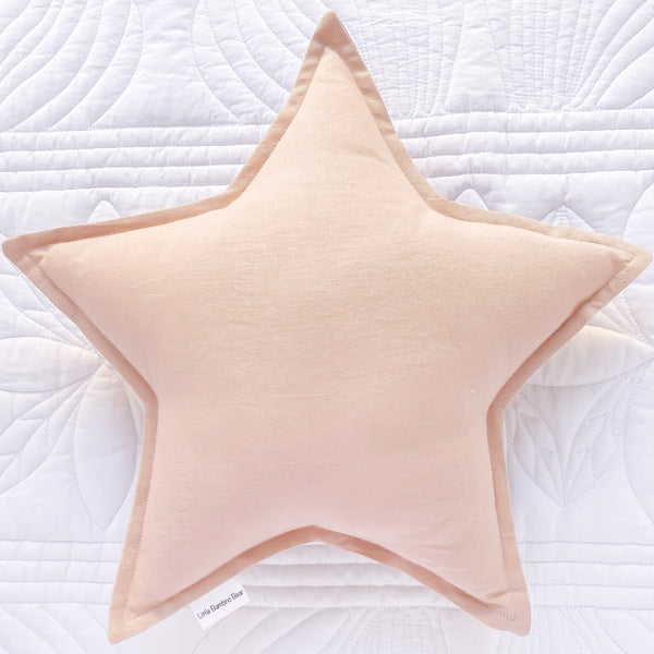 Blush Linen Star Cushion 40cm - Little Bambino Bear