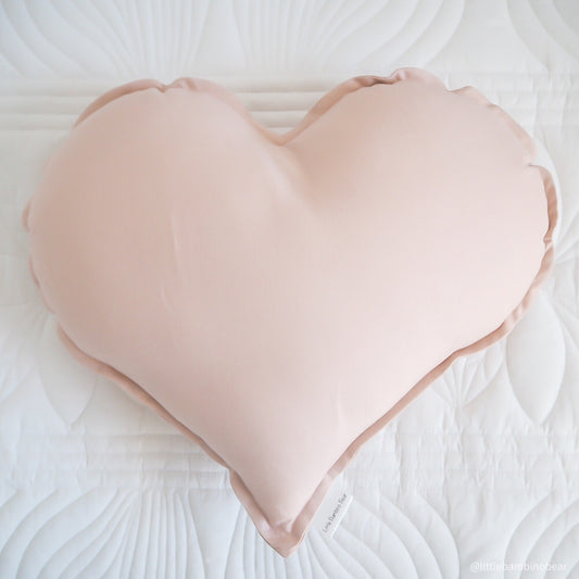 Little Bambino Bear Dusty Light Pink Heart Cushion - Little Bambino Bear
