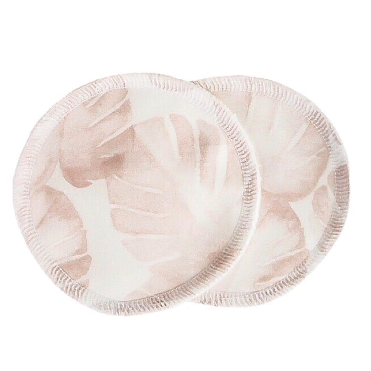 Miss Mae Studio Nursing Pads - Pink Monstera Leaf - Little Bambino Bear