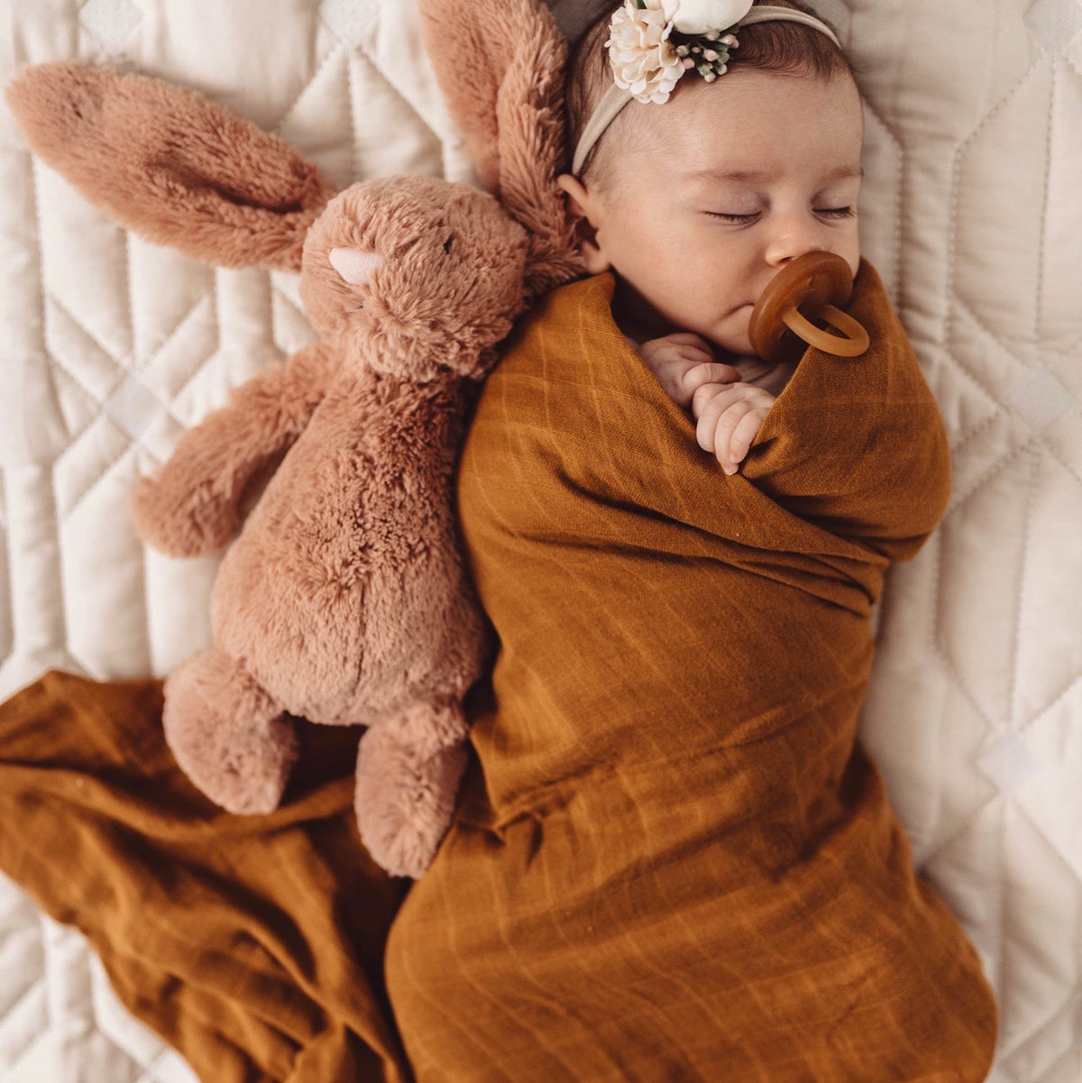 Organic Muslin Wrap - Bronze - Little Bambino Bear