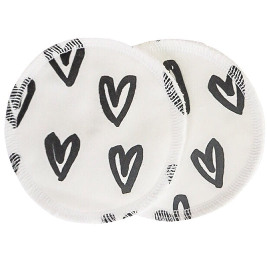 Miss Mae Studio Nursing Pads - Black Hearts - Little Bambino Bear