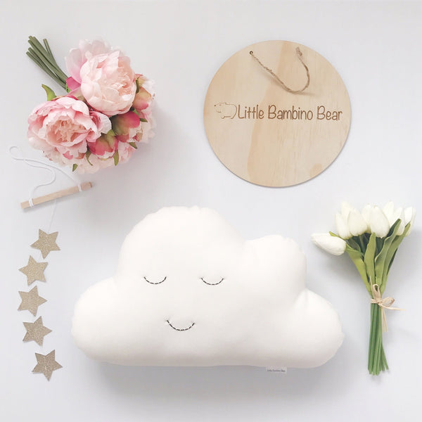 White Medium Cloud Cushion - Little Bambino Bear