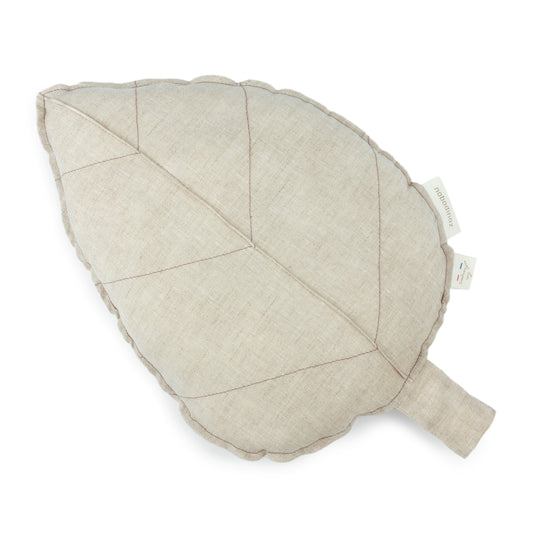 Lin Français Leaf Cushion • Greige - Little Bambino Bear