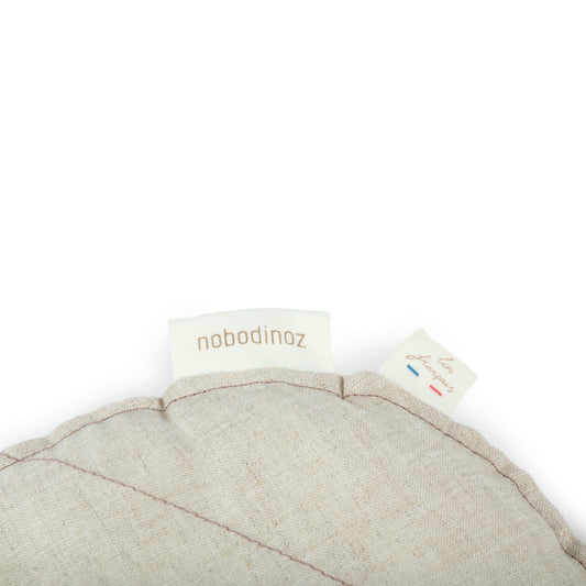 Lin Français Leaf Cushion • Greige - Little Bambino Bear