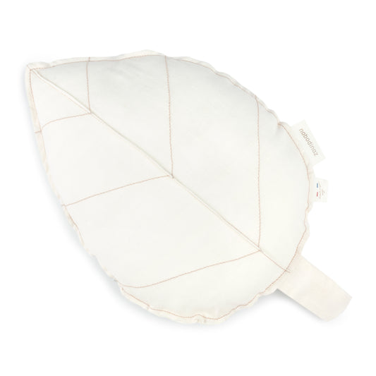 Nobodinoz Lin Français Leaf Cushion • Off White