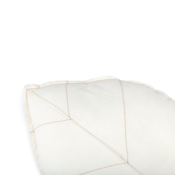 Nobodinoz Lin Français Leaf Cushion • Off White