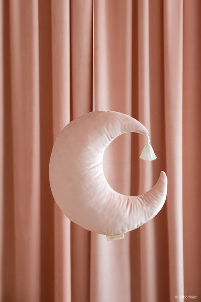 Nobodinoz Pierrot Moon Velvet Cushion - Bloom Pink