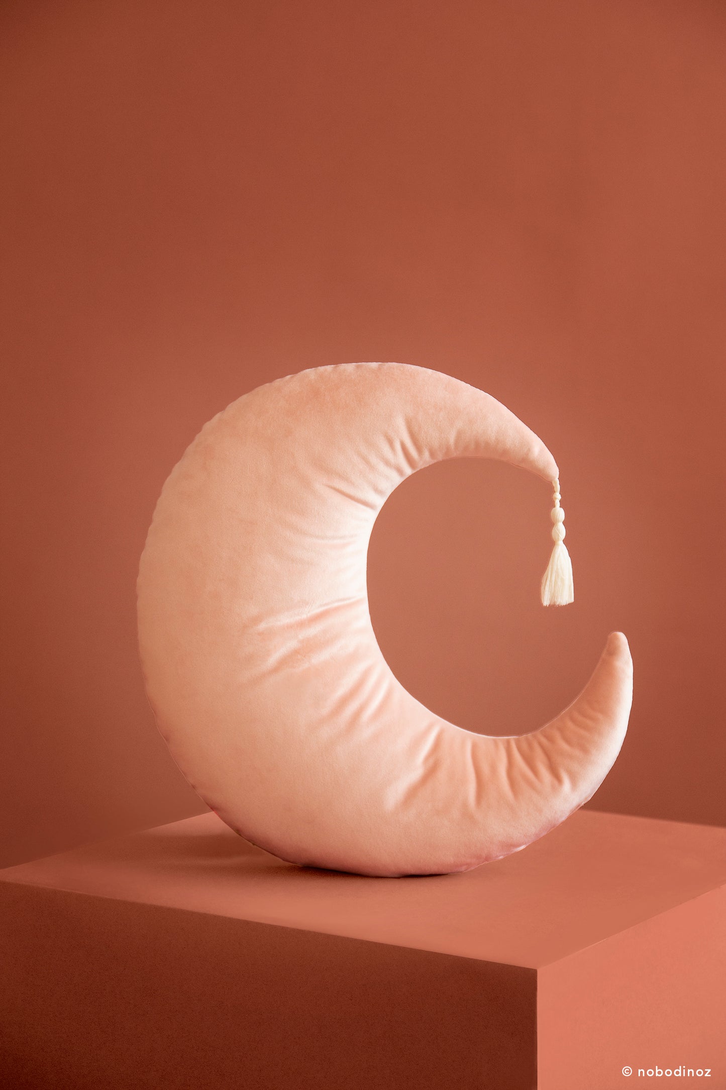 Nobodinoz Pierrot Moon Velvet Cushion - Bloom Pink